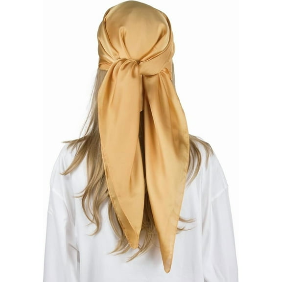 35" Large Square Satin Head Scarf - Silk Hair Scarf Square Hair Bandanas Large Scarf Sleeping Head Wraps for Women
