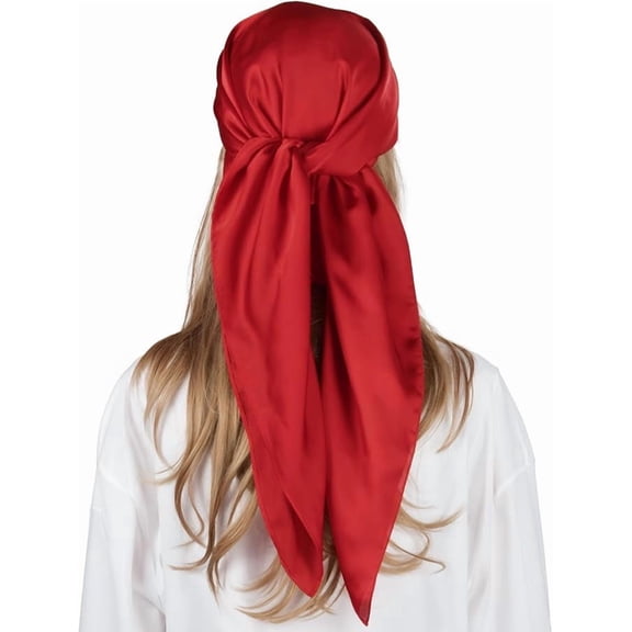 35" Large Square Satin Head Scarf - Silk Hair Scarf Square Hair Bandanas Large Scarf Sleeping Head Wraps for Women