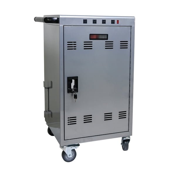 35 Mobile Charging Cart & Cabinet In Silver - For Tablets, Laptops Fast Charging, Secure, Efficient Charge, Secure Locking