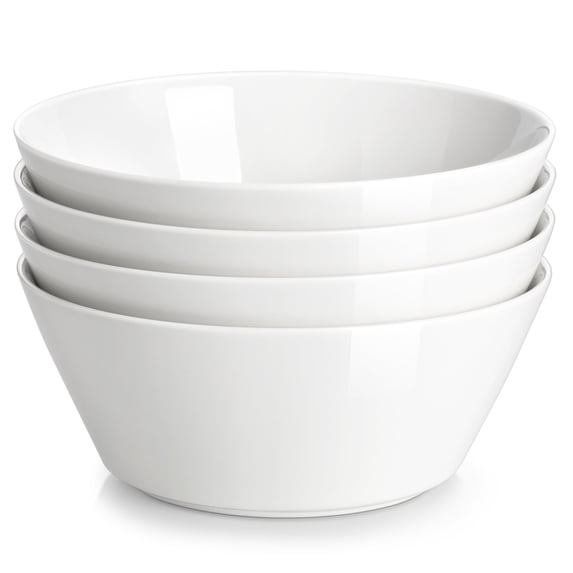 35 Oz Soup White Porcelain Set Of 4 Deep Bowl For Kitchen Large Ceramic Cereal Salad Ramen And Fruit Dishwasher &wave Safe Series Regular