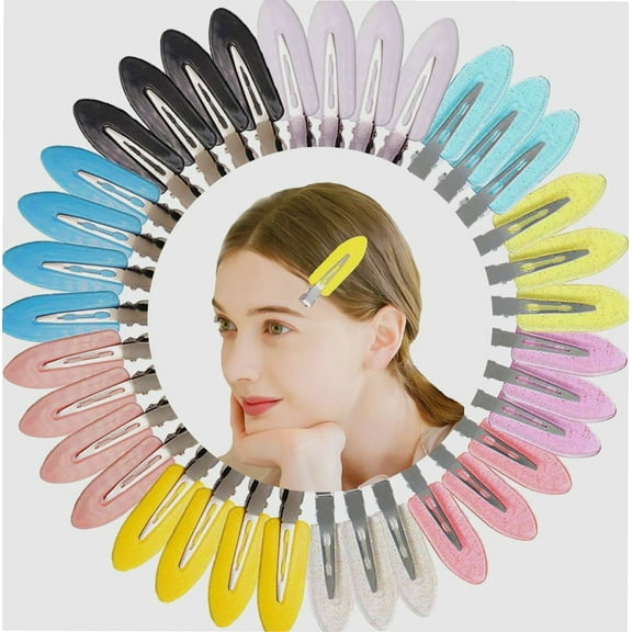 35 PCS No Bend Hair Clips No Crease Makeup Curl Pin Clips Creaseless Flat Clips Leaf Clips Barrette Accessories for Women Girls Make Up Hair Styling Bangs Face Washing (6x1.8cm)