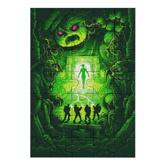 35 PCS Challenging Game Wooden Puzzle Ghost_busters Jigsaw Puzzle Fun Artwork For Family Friends Gifts