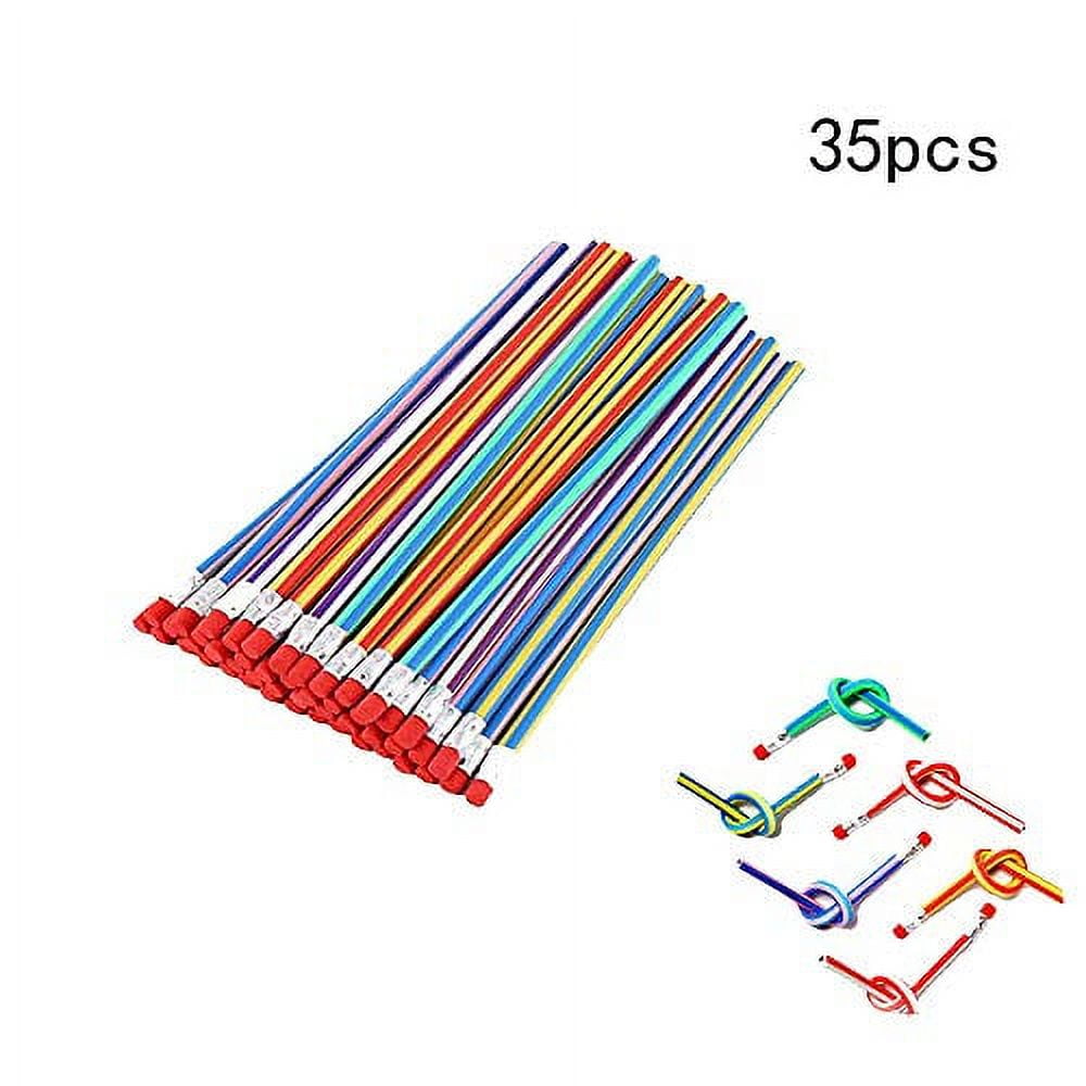 Anyumocz 35 Pcs Colorful Magic Bendy Flexible Soft Pencils with Eraser for Children School Fun Equipment