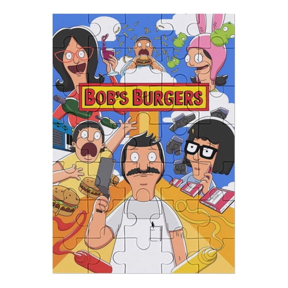 35 PCS Jigsaw Puzzle Bob's Burgers Wooden Puzzle Challenging Game Fun Artwork For Family Friends Gifts
