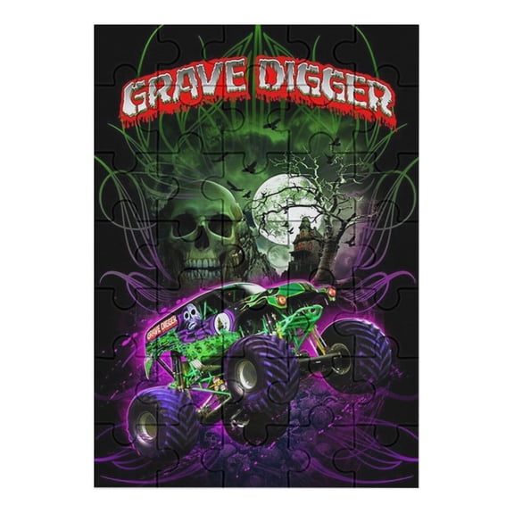 35 PCS Jigsaw Puzzle Monster Truck Jam Wooden Puzzle Challenging Game Fun Artwork For Family Friends Gifts