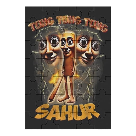 35 PCS Jigsaw Puzzle Tung Tung Tung Sahur Wooden Puzzle Challenging Game Fun Artwork For Family Friends Gifts