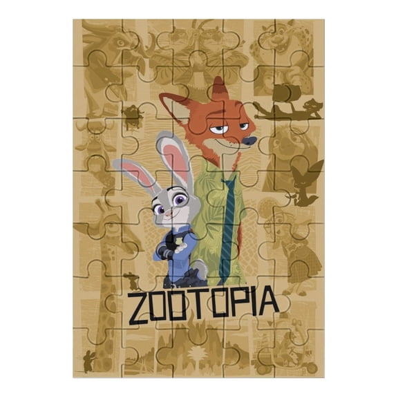 35 PCS Jigsaw Puzzle Zootopia Wooden Puzzle Challenging Game Fun Artwork For Family Friends Gifts