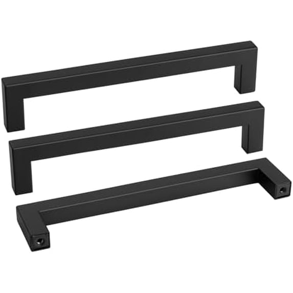 35 Pack 8 Inch Black Cabinet Handles Matte Black Drawer Pulls Stainless ...