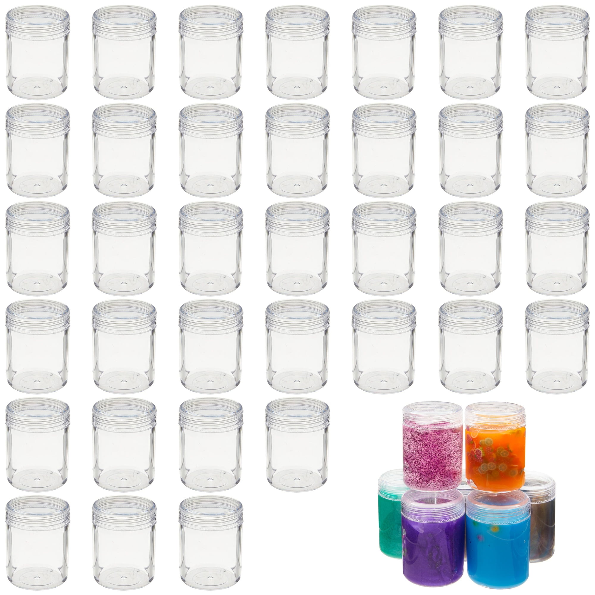 Empty Slime Containers with Lids, Clear Plastic Jars and Labels (1.2 oz, 35  Pack), PACK - Kroger