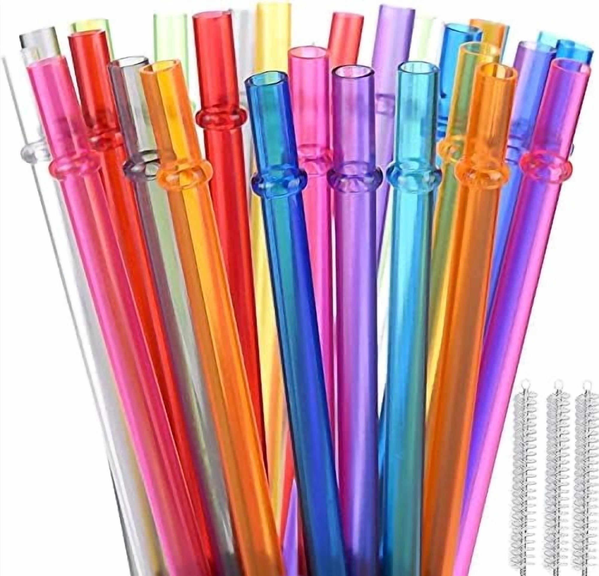 35-Pack Tritan Hard Plastic Reusable Straws with Cleaning Brush, 10.5 in Long Thick Unbreakable Straws for 30 OZ Tumblers, Mason Jar, Yeti, Tervis