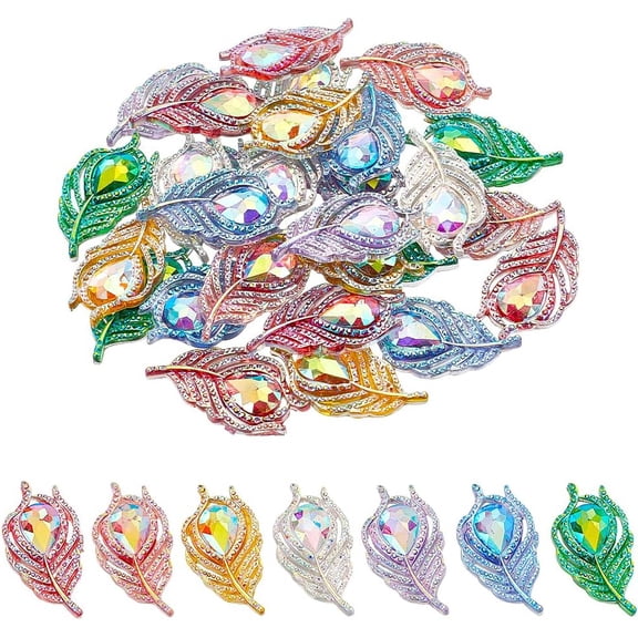 35 Pcs 7 Colors Resin Cabochons Flat Back Resin Cabochons Resin Diamond Ornaments for DIY Jewelry Crafts and Wedding Accessories colorful