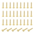 thumbnail image 1 of 35 Pcs Brass Screws, M2.5 x 12mm Solid Slotted Round Head Self-Tapping Wood Screw Fasteners for Woodworking Furniture Repair Photo Frame Drywall Home Appliances, Gold, 1 of 6