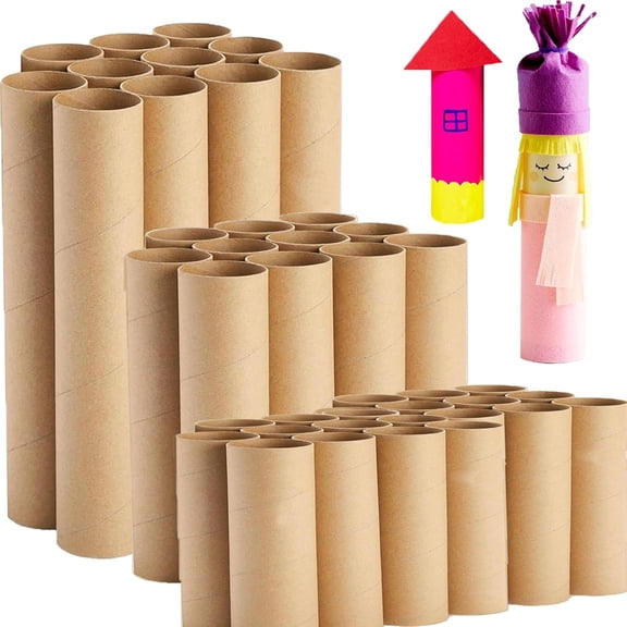 35 Pcs Brown Cardboard Tubes for Crafts, Thick Craft Rolls Tubes Paper Tubes Empty Toilet Paper Roll for Craft, DIY Crafting Paper Rolls for Classrooms and Art Projects (3 Sizes)