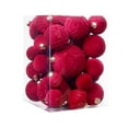 thumbnail image 1 of 35 Pcs Christmas Ball Ornaments,Velvet Xmas Tree Hanging Ball, Flocked Christmas Hanging Balls Ornaments for Farmhouse Home Party Decor, 1 of 7