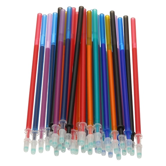 35 Pcs Erasable Gel Pens Refills, 0.5mm Heat Erasable Pens Refills for Fabric Disappearing Ink Fabric Marking Pen for Sewing Quilting Writing, Multicolor Ink