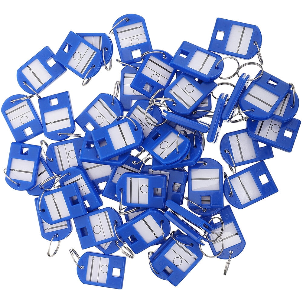 Guichaokj 35 Pcs Key Tag Keychain Rings Label Tags Identifiers Plastic Hanging Labels Keychains