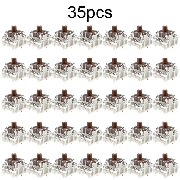 35 Pcs Linear Mechanical Keyboard Switches Pre-lubricated 3-Pin for G-PRO Hot Swappable Keyboards Smooth Quiet Typing Gaming Black Red Brown Yellow Blue(Brown)