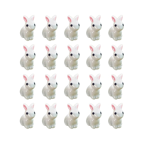 HOMEMAXS White Resin Rabbit Ornaments for Decoration 35 Pcs Toy Set Craft Accessories Small Crafts