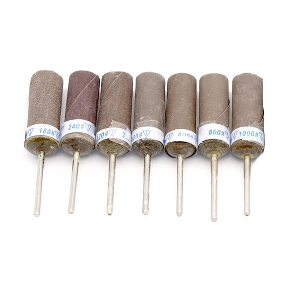 35 Pcs Sand Paper Bar 2.35mm Shank Sanding Band Sandpaper Grinding Wheels Grinding for Head Grit 180 to 1000 for Rotary