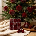 thumbnail image 1 of 35-Piece Burgundy Christmas Ornament Set, Red and Gold Glitter Christmas Balls, 2.36 Inch Shatterproof Tree Ornaments with Stars and Bows, 1 of 6