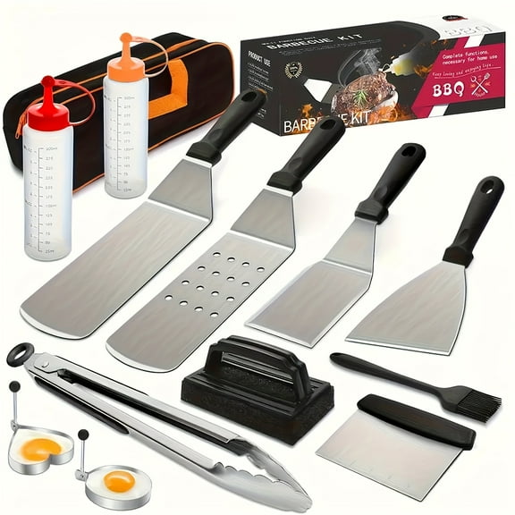 35-Piece Grill Accessories Kit for Blackstone - Includes Scrapers, Paddle, Cover & More - Perfect Outdoor BBQ Tool Set for Camping (Gift Box Included)