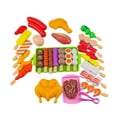thumbnail image 1 of 35-Piece Play House BBQ Grill Playset Toys, Pretend Kitchen Toys with Simulation Food Grilled Skewers Kebabs&Condiments, Multi-Color Role Play Food Set for Kids 4-8, 1 of 9