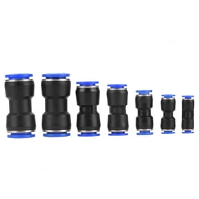 35-Piece Pneumatic Straight Connector Set, Air Hose Push Quick Fittings Kit for 4mm to 16mm Outer Diameter Tubes, Durable Blue and Black Plastic Components (0.16-0.63 inches / 4-16 mm)