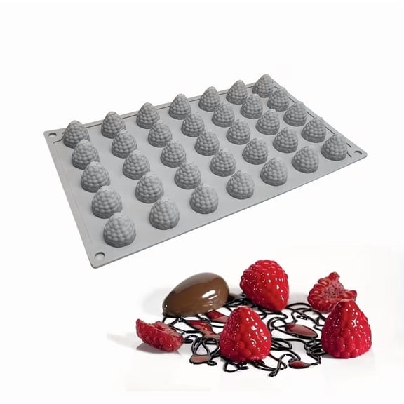 35-Piece Simulated Raspberry Silicone Mold for Baking and DIY Crafts