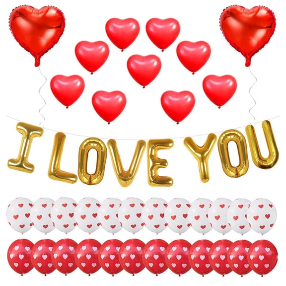 YEYIXUK 35-Piece Heart Shaped Balloons Set