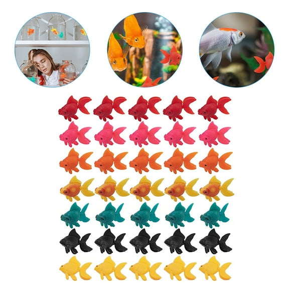 35 Pieces Fake Fish Plastic Floating Artificial Aquarium Fish Realistic Moving Decorations for Aquarium Tank
