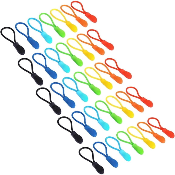 35 Pieces Nylon Zipper Pull Cord Zipper Extension Zipper Tag Replacement Zipper Fixer,7 Colors