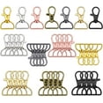 thumbnail image 1 of 35 Pieces Swivel Clasps with D Rings Lanyard Snap Hooks Keychain Clip Hook Metal Lobster Claw Clasps for Lanyard Key Rings Crafting Purse Sewing Projects (Multiple Colors,25 mm), MY--12345, 1 of 5