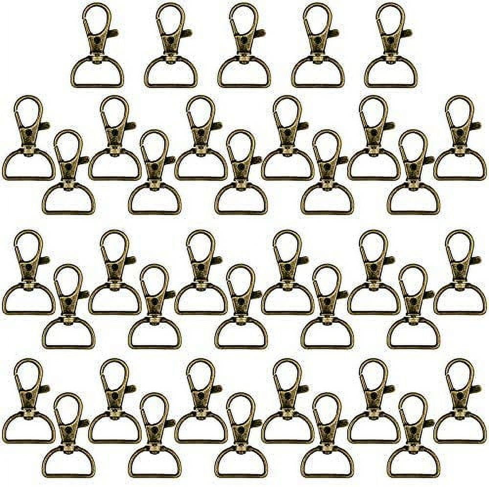 Swivel Clasp Hooks, Anezus 80Pcs Key Chain Clip Hooks, D Ring Clip Lanyard  Hardware for Keychain Making, Lanyard Making, Purse H