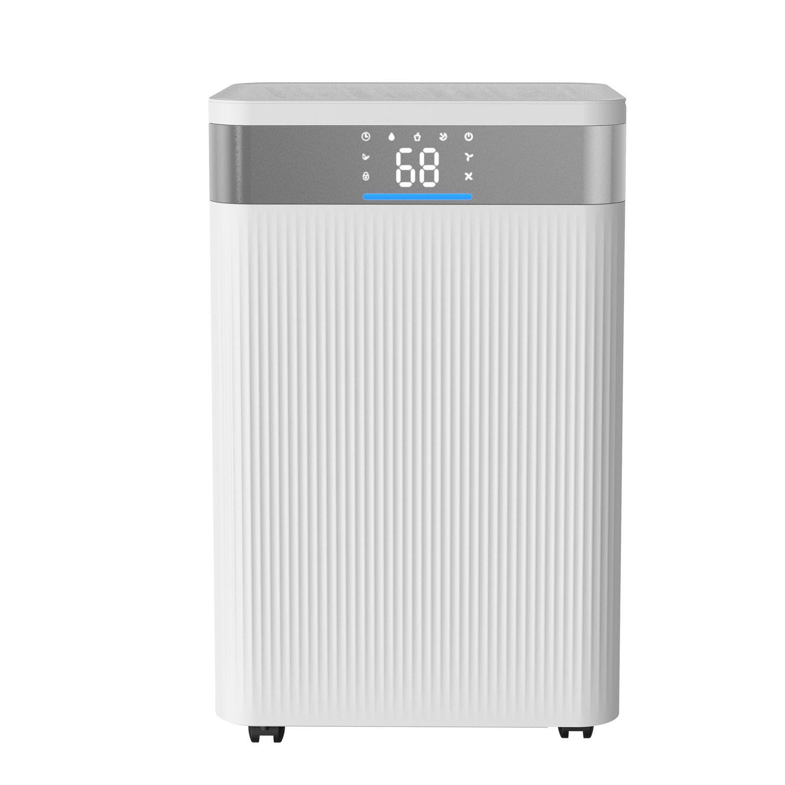 35 Pint Dehumidifier for Home Basement with Drain Hose Intelligent Humidity Control Low Noise Large Room Warehouse Bedroom Storage Room Coverage White