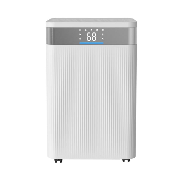 35 Pint Dehumidifier for Home Basement with Drain Hose Intelligent Humidity Control Low Noise Large Room Warehouse Bedroom Storage Room Coverage White