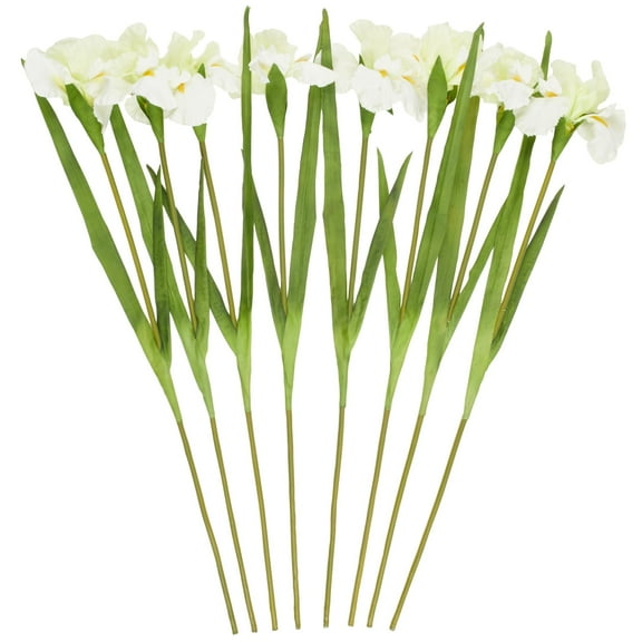 35" Plastic Floral Tall Iris Artificial Flower Stem, by DecMode (8 Count)