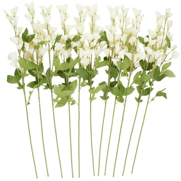 35" Plastic Floral Tall Sweet Pea Artificial Flower Stem, by DecMode (12 Count)