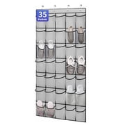 Aovky 35 Pockets Over The Door Shoe Organizer, Hanging Shoe Rack for Door Large Mesh Closet Shoe Holder
