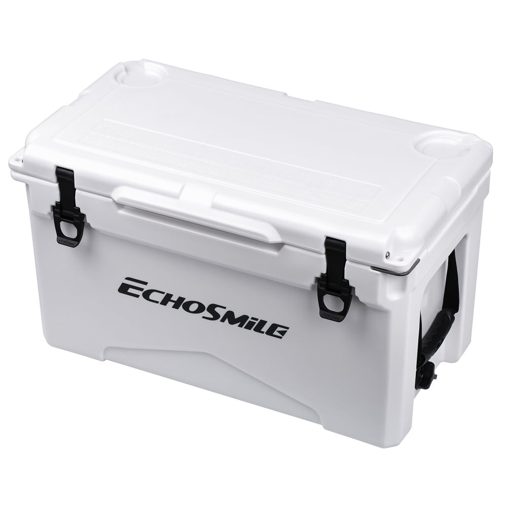 35 Qt Rotomolded Insulated Cooler, White Heavy Duty Ice Chest with 5-Day Ice Retention for Camping, Beach and Outdoor Activities