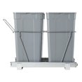 thumbnail image 1 of 35 Quart Double Pullout Trash Can Under Sink Heavy Duty Metal Sliding System Kitchen Cabinet Waste Recycling Bin, 1 of 7