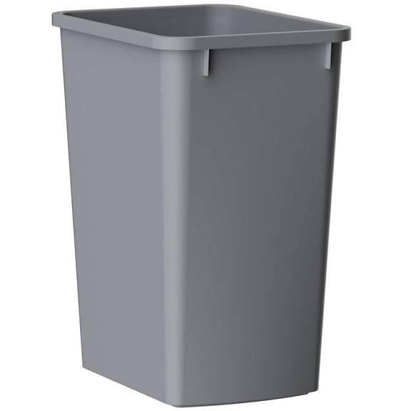 35 Quart Plastic Trash Can, Under Canbinet Waste Bin, 9-Gallons Slim Trash Can for Kitchen Bedroom Office Bathroom Under Sink Grey (1-Pack)
