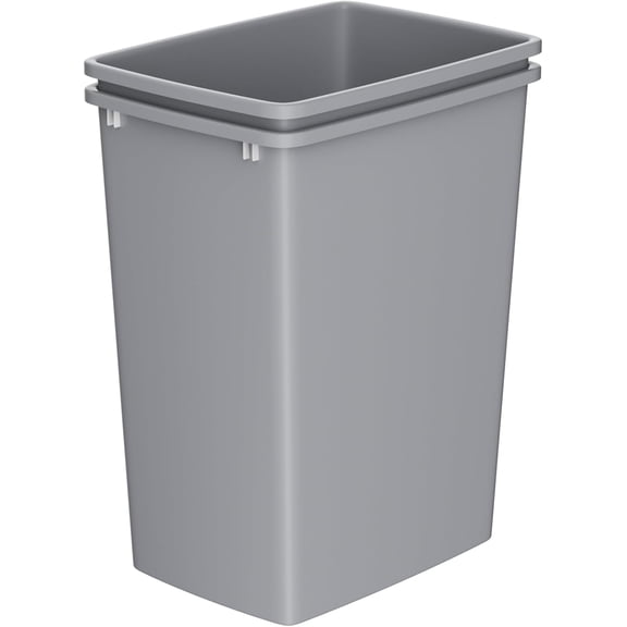 35 Quart Plastic Trash Can, Under Canbinet Waste Bin, 9-Gallons Slim Trash Can for Kitchen Bedroom Office Bathroom Under Sink Grey (2-Pack)