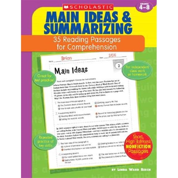Pre-Owned 35 Reading Passages for Comprehension: Main Ideas & Summarizing: 35 Reading Passages for Comprehension (Paperback) 0439554128 9780439554121