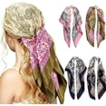 thumbnail image 1 of 35'' Satin Head Scarf for Women, 4PCS Large Square Hair Scarf Silk Bandana Scarf for Hair Wrapping at Night, 1 of 8