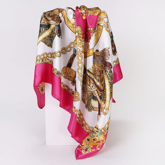 35” Satin Large Square Head Scarves - Silk Like Neck Scarf Hair Sleeping Wraps Satin Silk Scarfs for Women