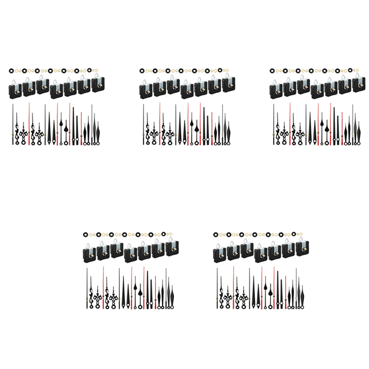 35 Sets Quartz Clock Movement Mechanism, Silent Short Shaft Mechanisms with Hands, Wall Mechanism Parts