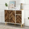 thumbnail image 1 of 35" Sideboard Storage Cabinets with 3 Doors & 1 Drawers, Sideboard Buffet Cabinet for Living Room, Kitchen, Entryway, Bath Room, Dining Room, Hallway, Office, White, 1 of 7