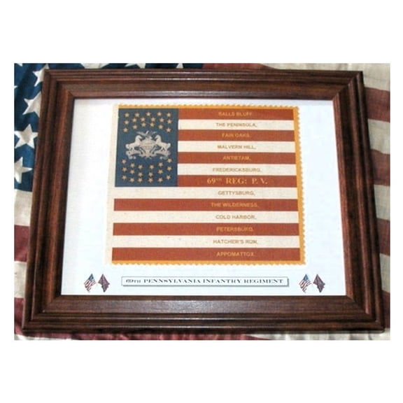 35 Star Flag, US Flag, American Flag, Civil War Flag. 69th Pennsylvania Irish. Patriotic Wall Decor, Wall Art.