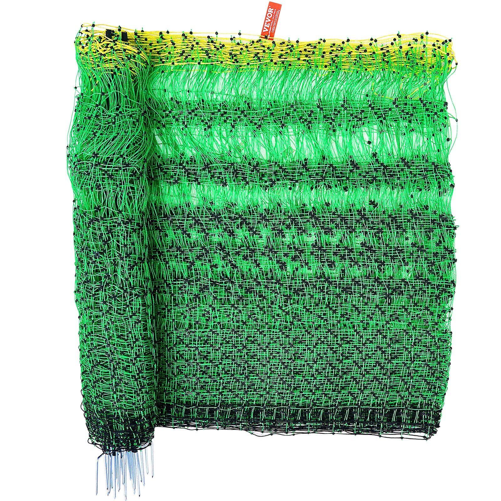 35" Tall x 164' Long Electric Fence Netting, Heavy Duty PE Mesh with Spiked Stakes for Hogs, Sheep, Goats  Backyard & Farm