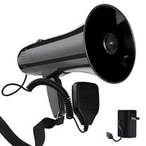MyMealivos 35W ABS Megaphone with Rechargeable Battery  with Voice Siren Recording & Detachable Mic Cover up to 980 ft for Multiple Activities-Black